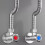Regulierbare Durchfluss-Edelstahl-Eckventile,-5cm in die Wand bl 4
