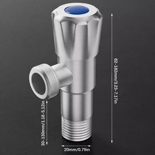 Regulierbare Durchfluss-Edelstahl-Eckventile,-5cm in die Wand bl 2
