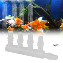 10PCS Clear Plastic Aquarium Air Pump Five Way Hose Connector Fits 3-6mm Tubes