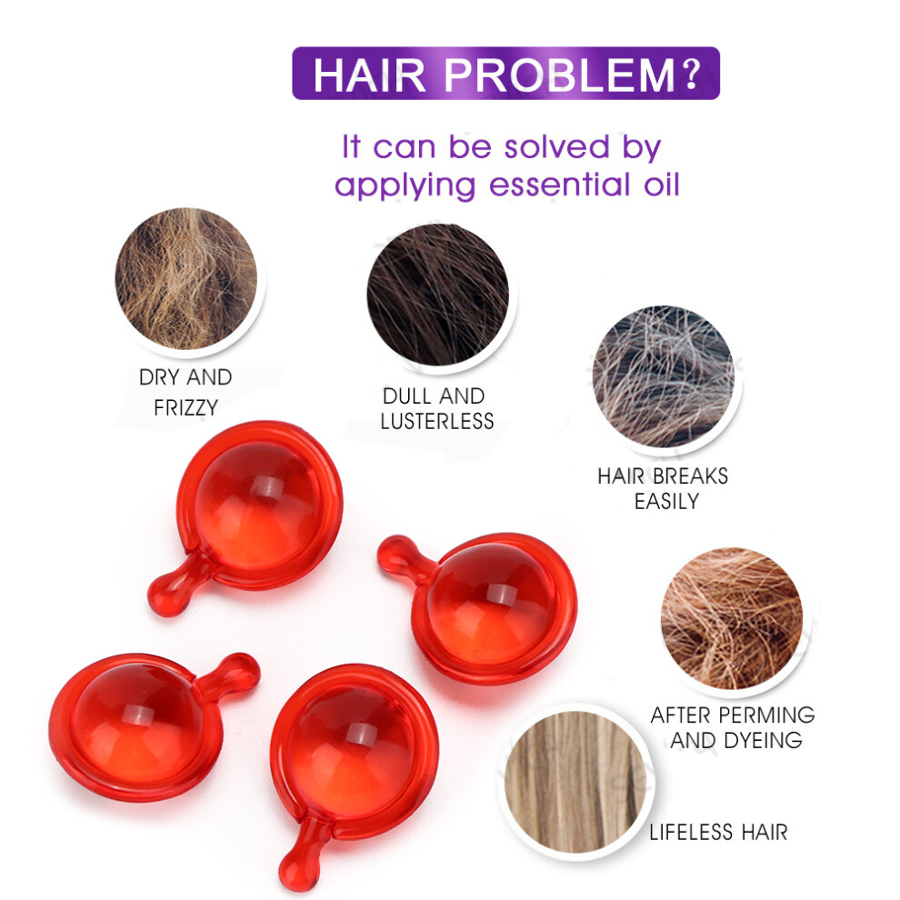 Hair Care Vitamin Capsules Set â 30pcs Moisturizing & Repair in Red, Yellow, Purple