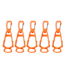 Heavy Type Gloves Clip for Safety Outdoor-orangee color 5 pack