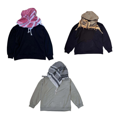 Kapuzen-Sweatshirt mit windschützendem Karomuster,-Gray M 2
