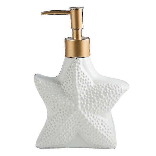 Starfish-shaped Soap Dispenser, White Ceramic with Pump - RiRi