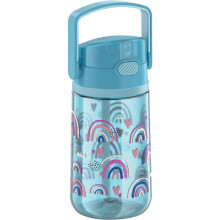 THERMOS Kinder 414 ml Plastic Drinkfles met Opklapbare Rietje - Vrolijke Regenboog