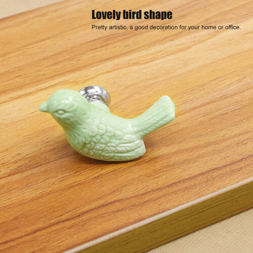 Green 4 Set Bird Ceramic Knobs for Cabinets, 5.5x3.2x3cm 2