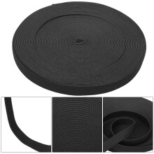 Black Knitted Elastic Band 15mm Thick Sewing Accessory for Protective Clothing