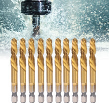 10pcs M8 HSS Screw Tap Set with 6.8mm Drill Bits, High Speed Steel