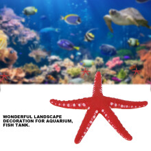 Plastic Luminous Starfish Fish Tank Decor 10cm Safe Aquarium Landscape Red