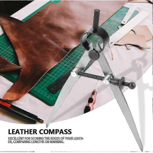 Leather Drypoint Compass Spring Divider Rotating Scratch Craft Tool, Adjustable Leathercraft Compass Diy Sewing Tools 100Mm, Wing Divider - RIpj 1