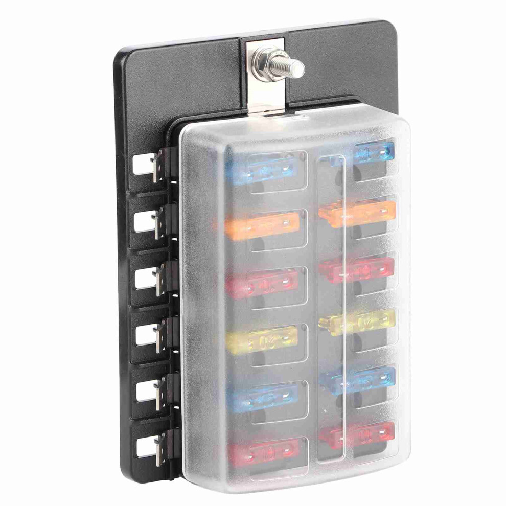 Car Truck Marine 12-Way Fuse Fuse Box Kit With Led Indicator Blade Fuse Block 3411392229608