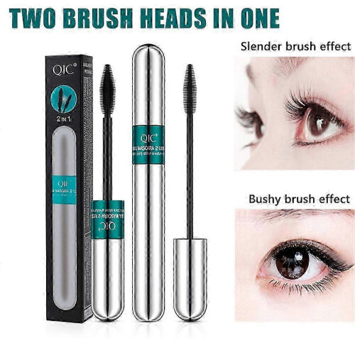 QIC Mascara 4d Slender Thick Make-up Two Brush Heads In 1