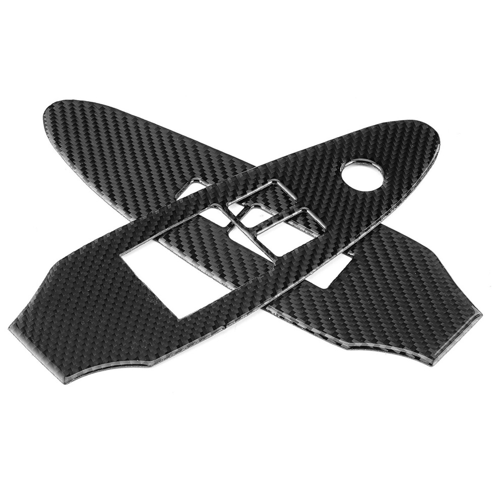2Pcs Carbon Fibre Window Switch Cover For Nissan 370Z Z34 2009Â2020 Lh Drive 9381392231298