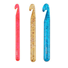 Crystal Plastic Crochet Hook Ergonomic-12 red 15 yellow 18m