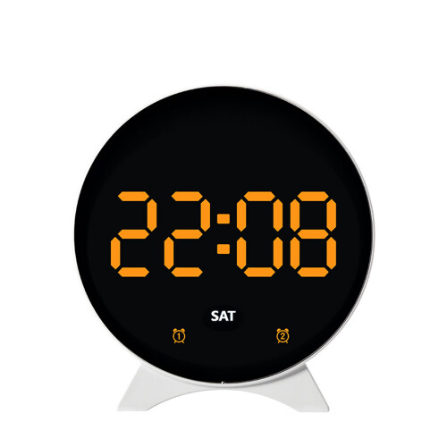 Clear Display Electronic Clock Temperature-White shell orange l