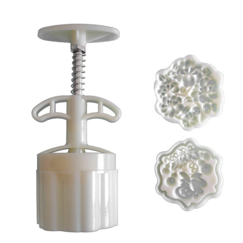 Embossed Flower Moon cake Molds 75g ABS Kitchen Baking Press