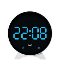 Multifunctional LED Electronic Clock Large-White shell blue lig
