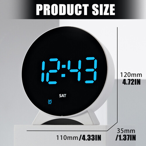 Clear Display Electronic Clock Temperature-White shell orange l 2