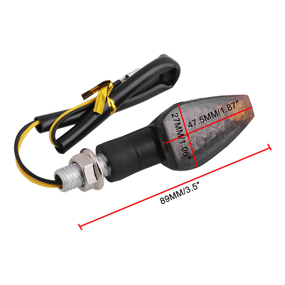 4Pcs Led Motorcycle Turn Signal Lights Blinker Smoke 3.25 Inch Amber 4611392232236