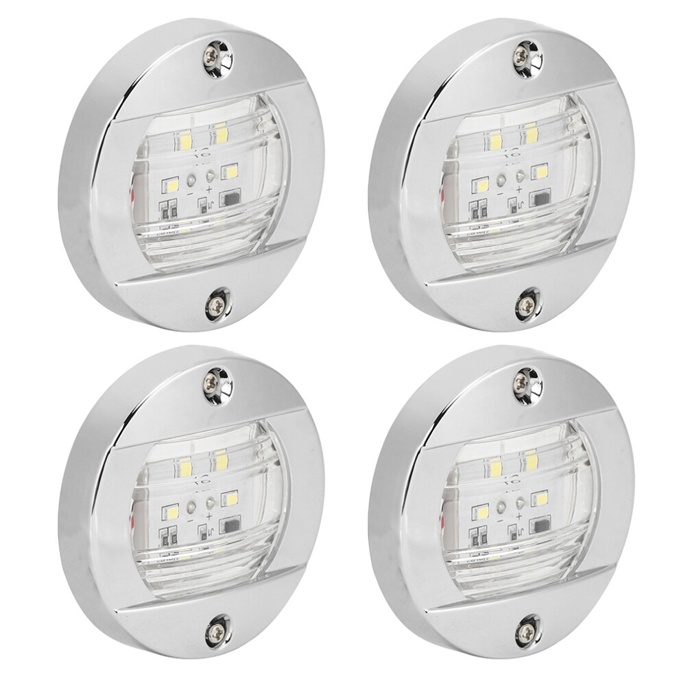 4Pcs Waterproof 12V Led Round Navigation Stern Lights For Boat Yacht Truck White 4691392232368
