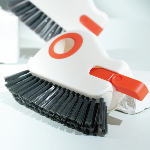 Double Window Cleaner Brush Ergonomic Handle For Outdoor-Orange 1