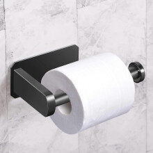Kitchen Bathroom Toilet Paper Holder Stainless Steel - Black - DD01