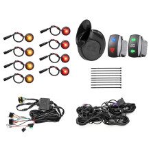 UTV ATV Turn Signal Kit with Horn, UTV Universal Street Legal Kit with Hazard Light, Blinker Kit with Rocker