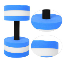 Eco-Friendly Round Foam Water Dumbbell - Blue & White, 248g Fitness Tool