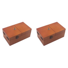 2X B Boîte Inutile avec Surprises Boîte Inutile en Bois Jouet Entièrement Assemblé pour Adultes et Enfants Couleur Bois Foncé