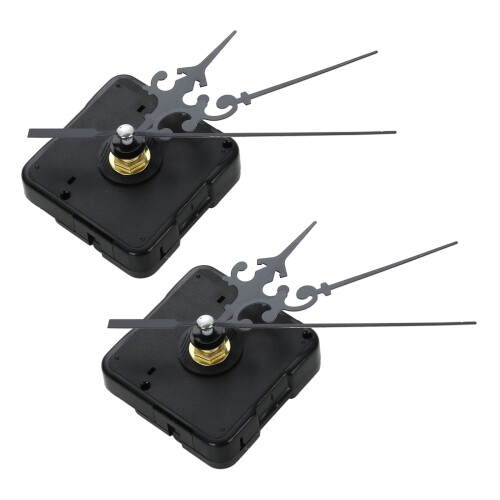 2X DIY Clock Metal Texture  Wall Clock Retro Wall Clock Movement Accessories Black