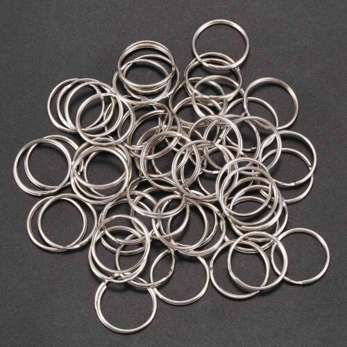 120 Pcs 20mm Outside Dia Universal Split Key Rings Keychain Holders 2