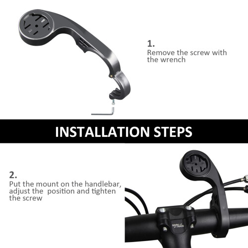 Front Bike Computer Mount Bracket for 22.2-31.8mm Handlebars Black 1