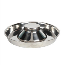 Stainless Steel Slow Feeder Dog Bowl 26cm Silver Gift
