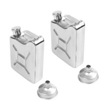 2X  Stainless Steel 5Oz Hip Flask Liquor Whiskey Alcohol Fuel Gas Gasoline Can