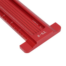 TS-8 Aluminum Woodworking Hole Ruler, T-Shaped Measuring Tool, 233mm