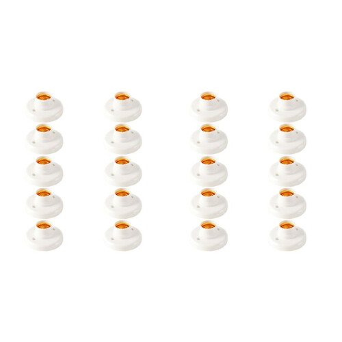 20Pcs E27 Plastic Screw Lamp Holder Round Lamp Holder Bulb Socket Holder Adapter