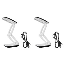 2peças Lâmpada de Lupa de Mesa Iluminada com Luz no Suporte LED Portátil Lupa de Bolso Viseira DobráVel 3X