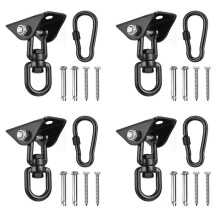 4X Plafondhaak Hangstoel 360 Draaibare Schommelhanger 450KG Schommelophanghaak voor Bokszak, Hangmat, Yoga, Enz.