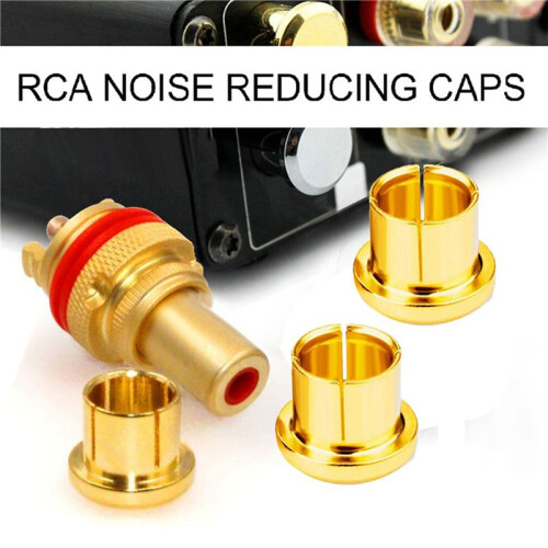 16Pc Gold Plated RCA Protection Cap Plug Short-Circuit Socket Phono Connector Shielding Plug Socket Protection Cover Cap 2
