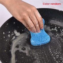 6PCS Silicone Dish Washing Brush Pot Pan Sponge Scrubber Silicone Scouring Pad Fruit Pot Pan Wash Brushes
