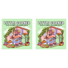 2X Little Corner: Livro de Colorir para Adultos e Adolescentes Design Super Fofo de Espaços Hygge Aconchegantes para Espaços de Relaxamento para