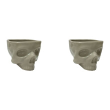 2X Décor de Table Rétro en Porcelaine Gothique Crâne Bol à Pâtes Halloween Vaisselle Bar Nourriture Nouilles Salade Bonbons Bol en Céramique S