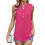 Women's  Sleeveless Shirt, Lightweight, Loose Fit,-Rose red XL 1