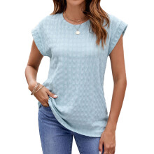 Damen-T-Shirts mit Rundhalsausschnitt und-Graublau L
