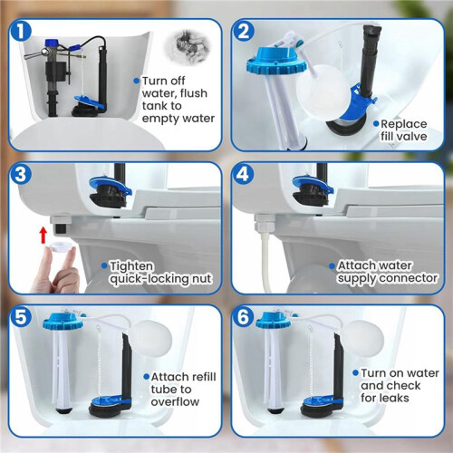 2X Kit de Substituição de Tanque de Vaso Sanitário, Kit de Substituição de Válvula Flutuante de Vaso Sanitário de 2 Polegadas 2