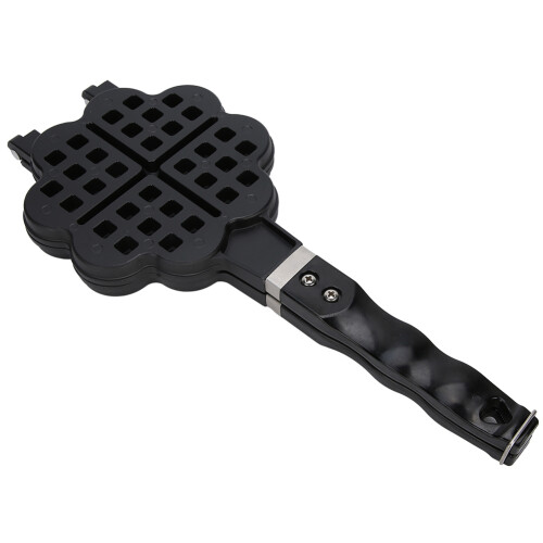 Heart-Shaped DIY Waffle Maker Aluminum Baking Tray, Black 2