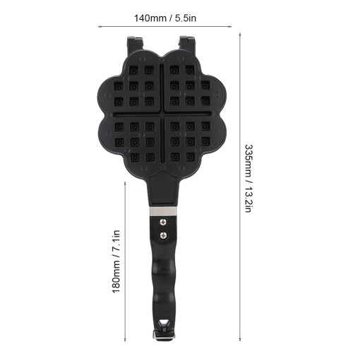 Heart-Shaped DIY Waffle Maker Aluminum Baking Tray, Black 1