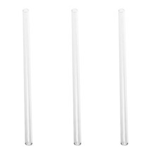 3X High Borosilicate Glass Drinking Straw Wedding Birthday Party Diameter 8mm Length 7 Inches , Transparent