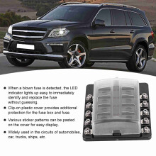 Blade Fuse Holder 24pcs 1 In 10 Out with LED Indicator for Car Truck Boat