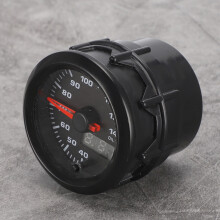 52mm Car Oil Temp Gauge 7-Colors LED Sensor, Black 12V