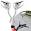 2pcs Motorcycle Chrome Rearview Mirrors 8mm/10mm Thread Skeleton Skull Hand 4